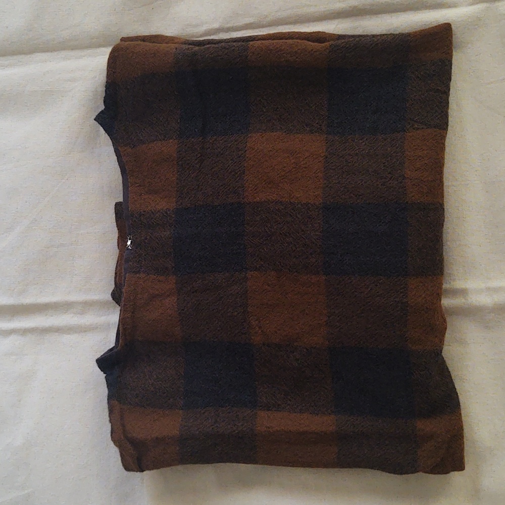 Ichi Wool Gauze Check Pullover in camel